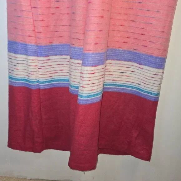 Vintage 1970's Joseph Magnin The Farr West Fuzzy RARE Striped House Coat, Sz L